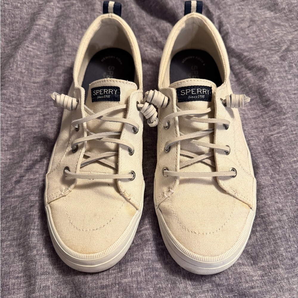 Sperry Tan Canvas Boat Shoes